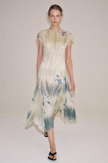 Zara Платье миди с принтом — ZW купить с доставкой.