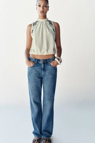 Топ-баллон с вышивкой- Заказать в России