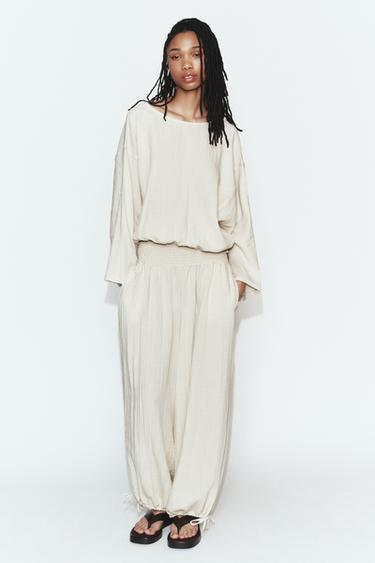 Zara Брюки с эластичной талией купить с доставкой.