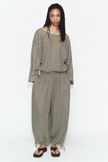 Zara Брюки с эластичным поясом купить с доставкой.