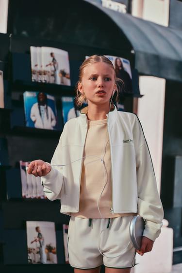 Zara Шорты-бермуды в рубчик с контрастными деталями