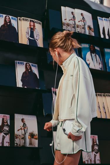 Zara Толстовка с контрастной отделкой в рубчик и молнией купить с доставкой.