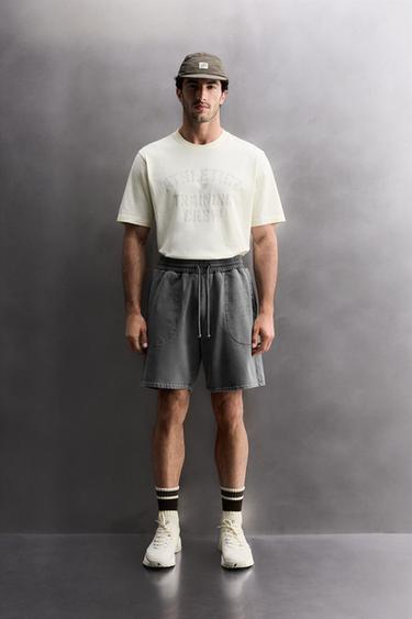 Джоггеры-шорты с эффектом потертости Training