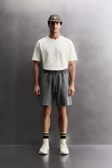 Джоггеры-шорты с эффектом потертости Training- Заказать в России