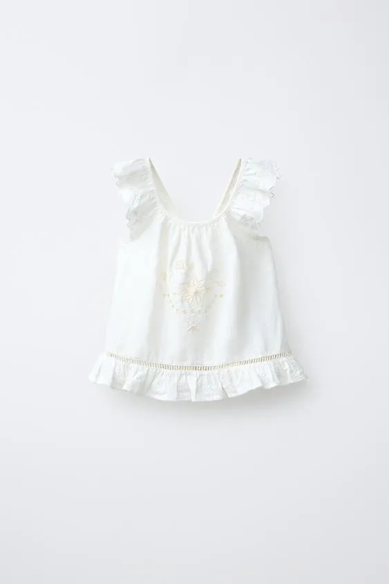 Топ в романтическом стиле с вышивкой- Заказать в России