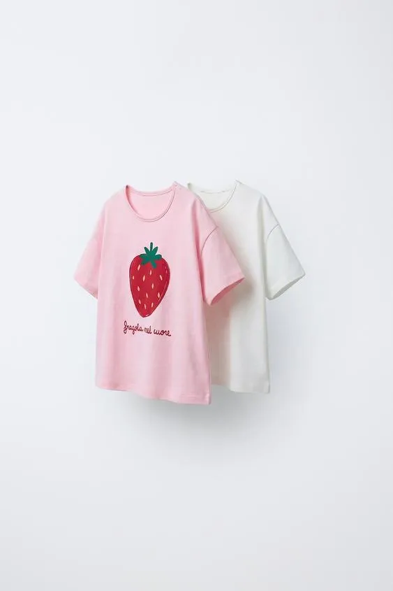 Набор из двух футболок с фруктами- Заказать в России