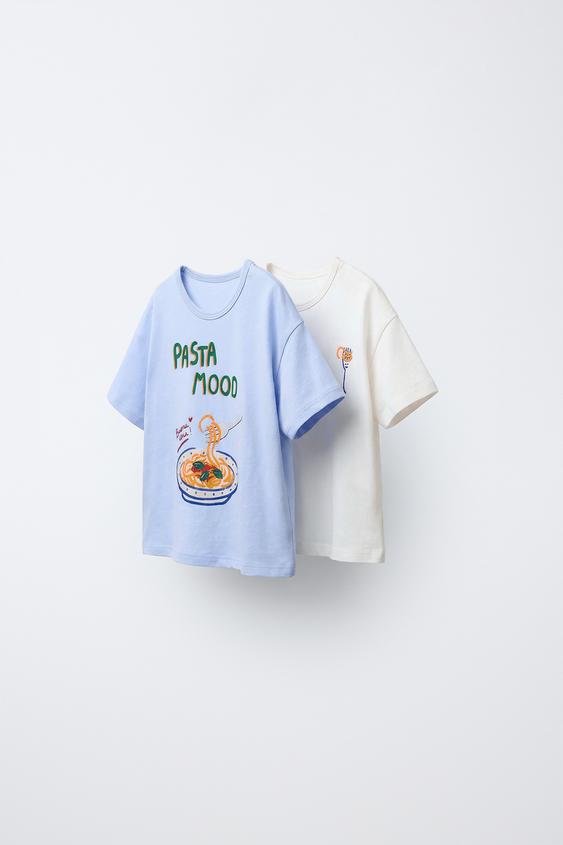 Zara Набор из двух футболок с принтом купить с доставкой.