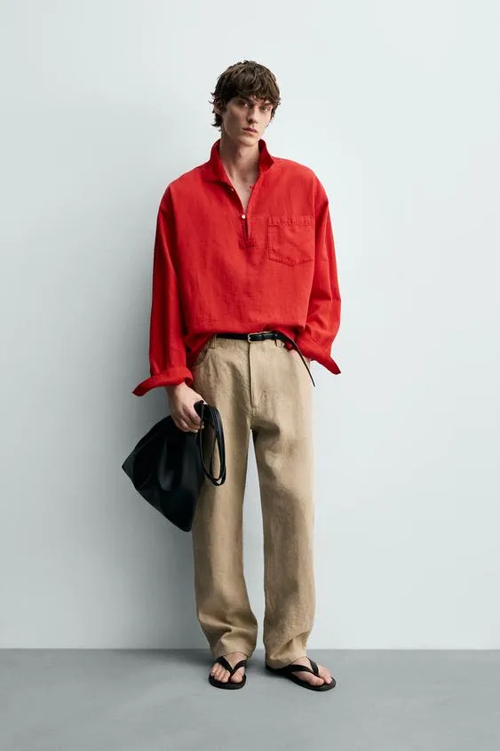 Поло Relaxed Fit из рельефной ткани- Заказать в России