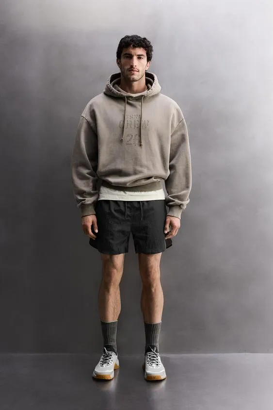 Толстовка свободного кроя с эффектом потертости- Заказать в России