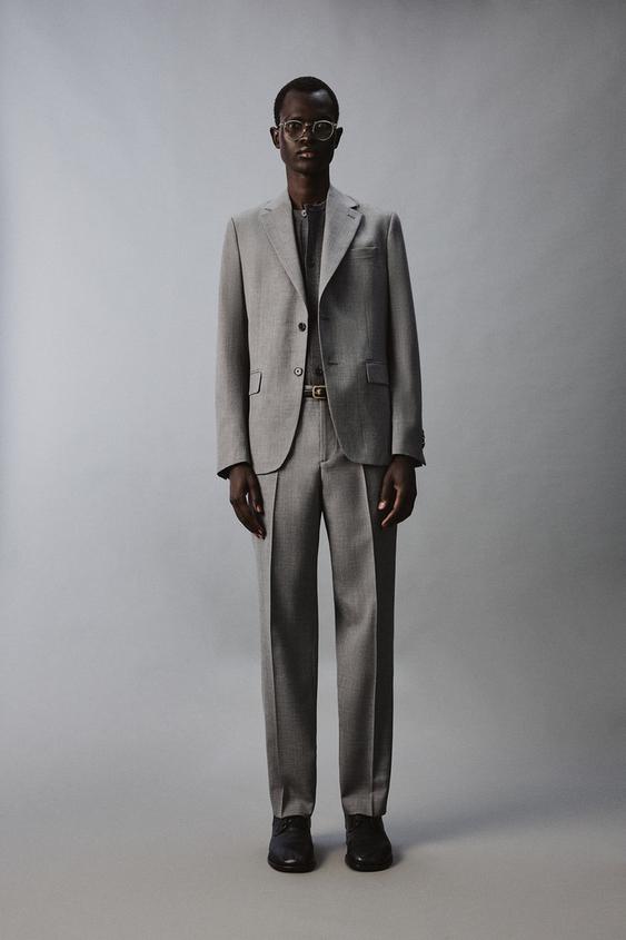 Zara Костюмные брюки SLIM FIT из рельефной ткани купить с доставкой.