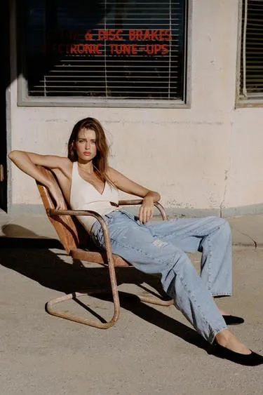 Zara Джинсы Z1975 с вырезами и кружевом