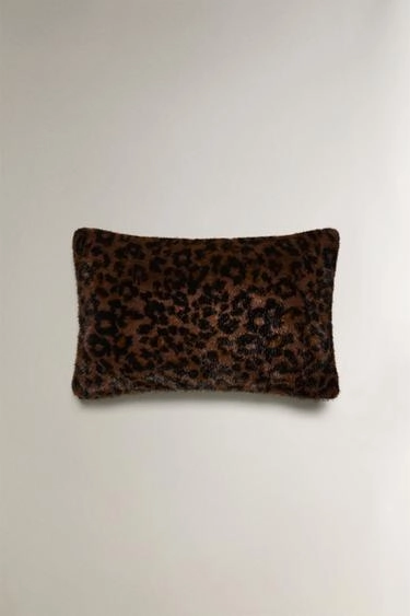 Animal print faux fur cushion cover- Заказать в России
