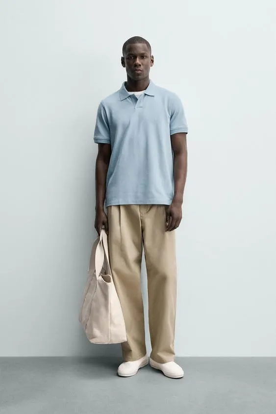 Поло из рельефного пике