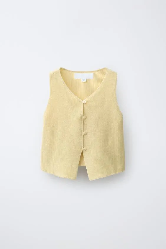 Трикотажный топ с пуговицами