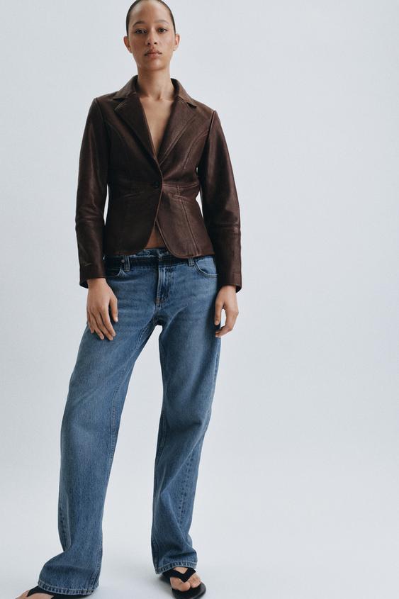 Эксклюзивный жакет из коллекции zw из натуральной кожи- Заказать в России