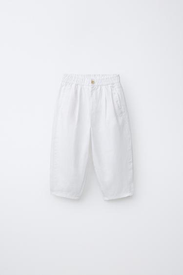 Zara Брюки плиссе из 100% льна