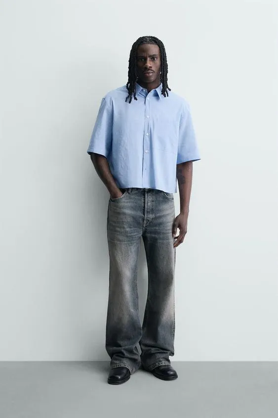 Укороченная рубашка в клетку