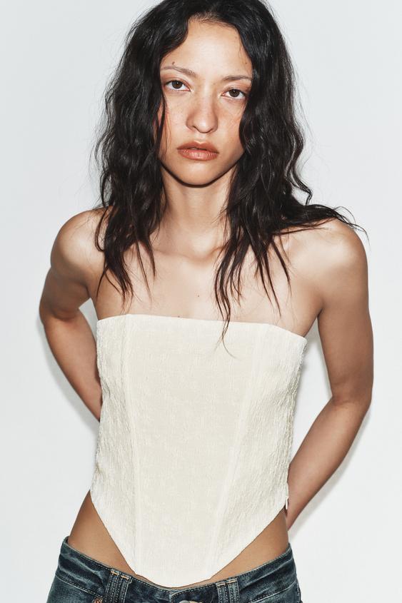 Zara Топ в бельевом стиле с текстурой