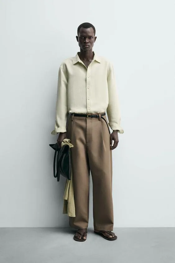 Рубашка свободного кроя в полоску