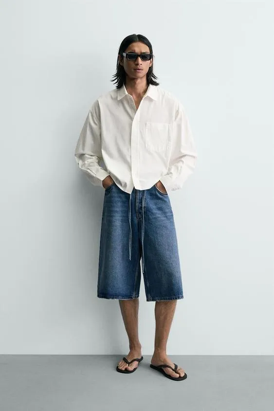 Рубашка Boxy Fit с эффектом потертости