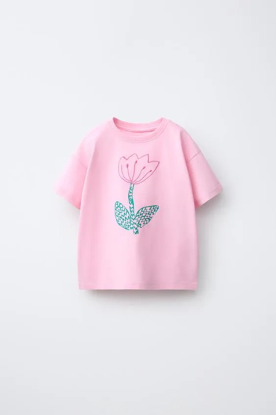 Футболка с принтом и вышивкой фруктов