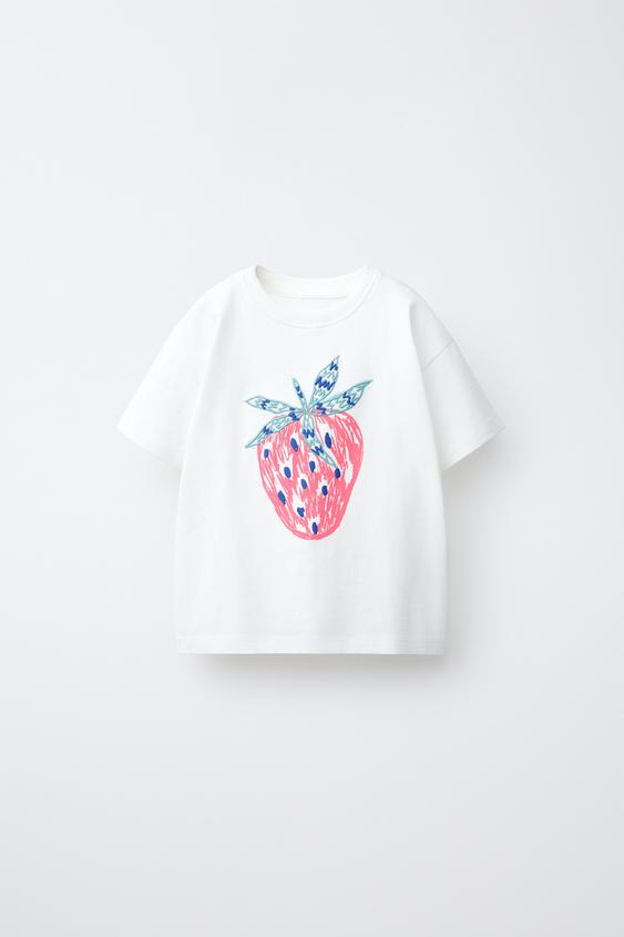 Футболка с фруктовым принтом и вышивкой- Заказать в России