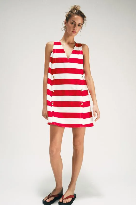 Мини-платье в полоску