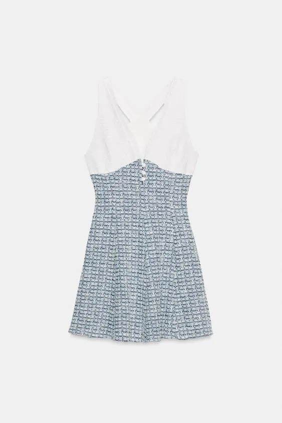 Комбинированное платье из рельефной ткани- Заказать в России