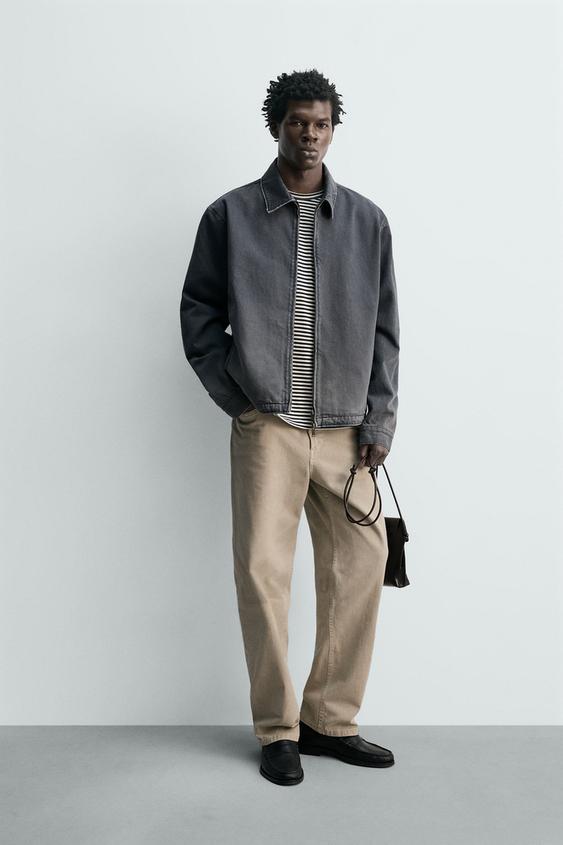 Zara Джинсовая куртка стандартной посадки на молнии