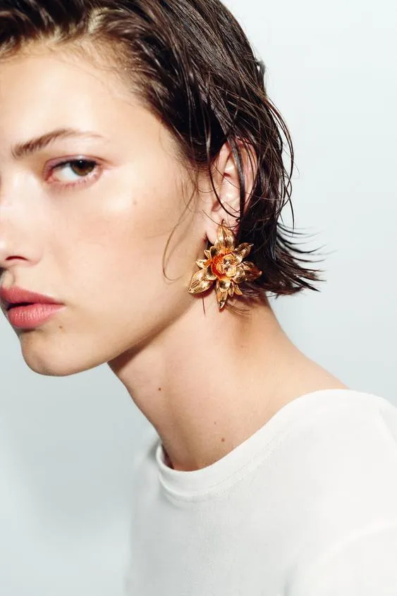 Серьги-кнопки «цветы»- Заказать в России