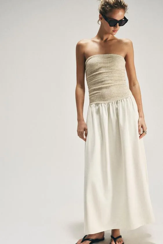 Платье с прямым вырезом- Заказать в России