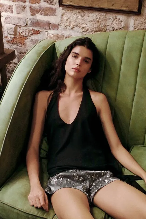 Топ халтер с завязками- Заказать в России