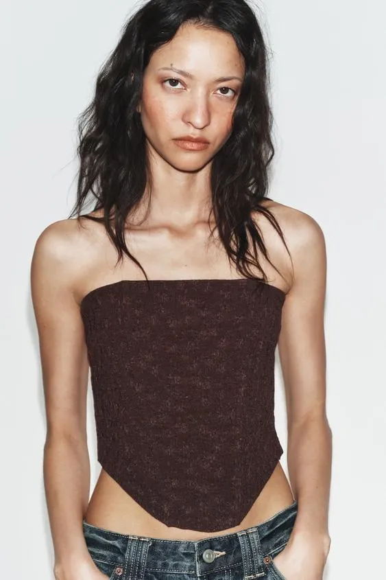 Топ в бельевом стиле с текстурой