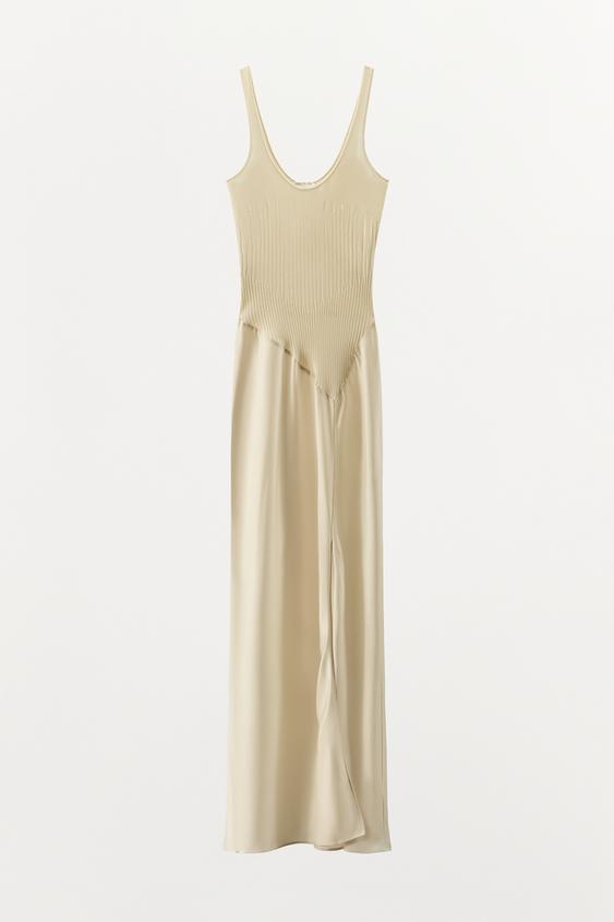 Zara Комбинированное трикотажное платье