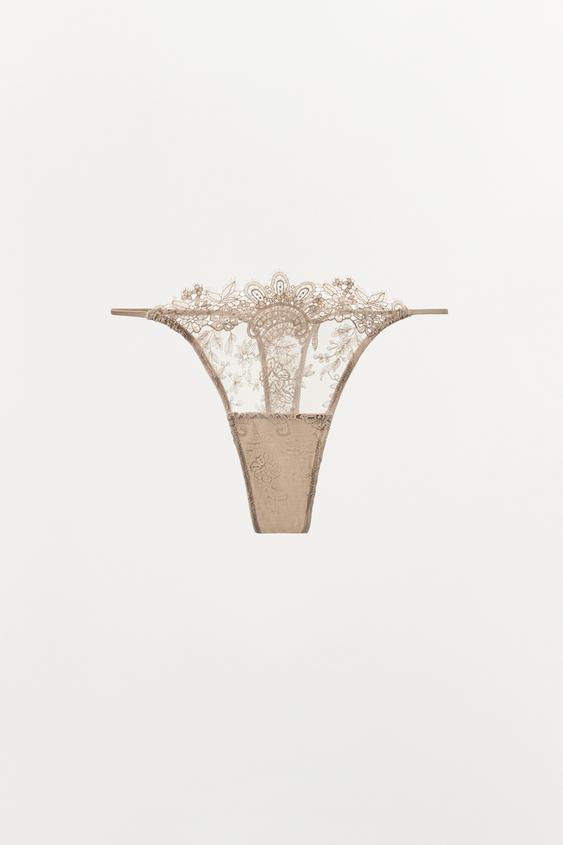 Zara Кружевные трусы-танга