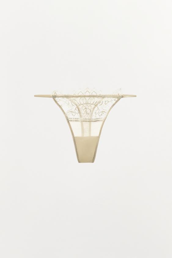 Zara Кружевные трусы-танга