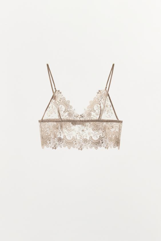 Zara Кружевной бралетт с треугольными чашками
