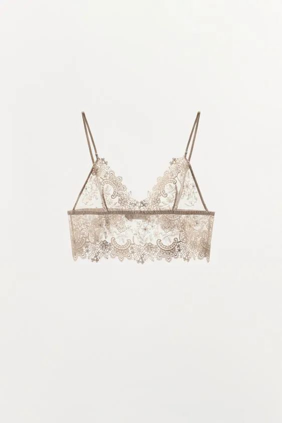 Кружевной бралетт с треугольными чашками- Заказать в России