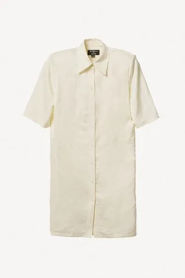 Платье-рубашка из льняно-хлопковой смеси с наплечниками WILLY CHAVARRIA X ZARA