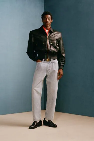 Укороченная куртка из натуральной кожи willy chavarria x zara