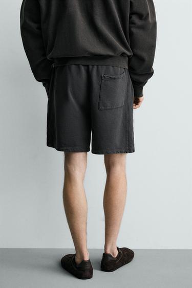 Zara Шорты-джоггеры из ткани с эффектом потертости