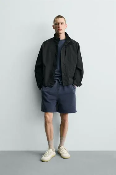 Шорты-джоггеры из ткани с эффектом потертости