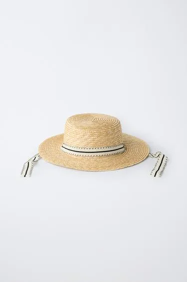 Соломенная шляпа с лентой canotier- Заказать в России