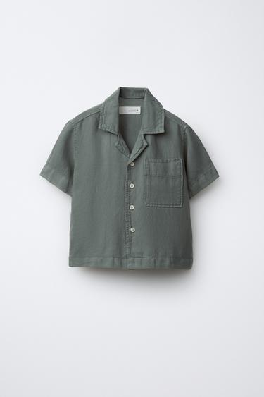 Струящаяся рубашка боулинг из смесового льна- Заказать в России