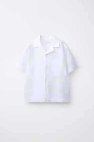 Рубашка боулинг из смесового льна и хлопка- Заказать в России