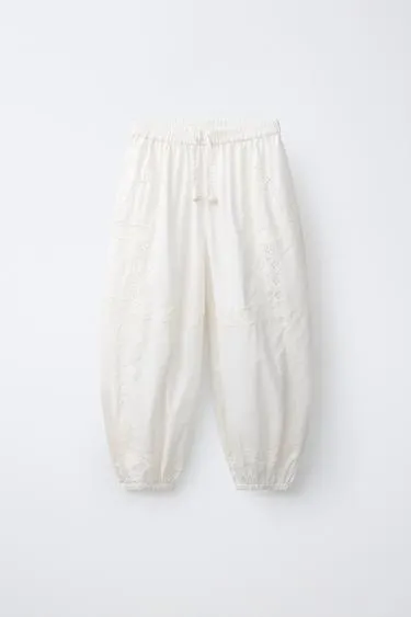 Брюки-бомберы с вышивкой Lace