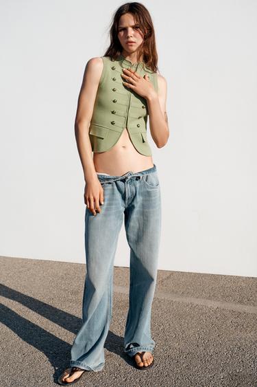 Zara Трикотажный жилет с навесными петлями