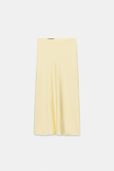 Zara Атласная юбка миди