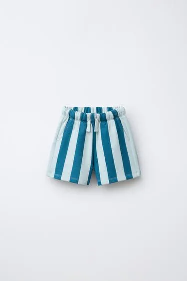 Шорты из мягкой ткани в полоску