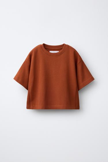 Zara Однотонная футболка HEAVY JERSEY